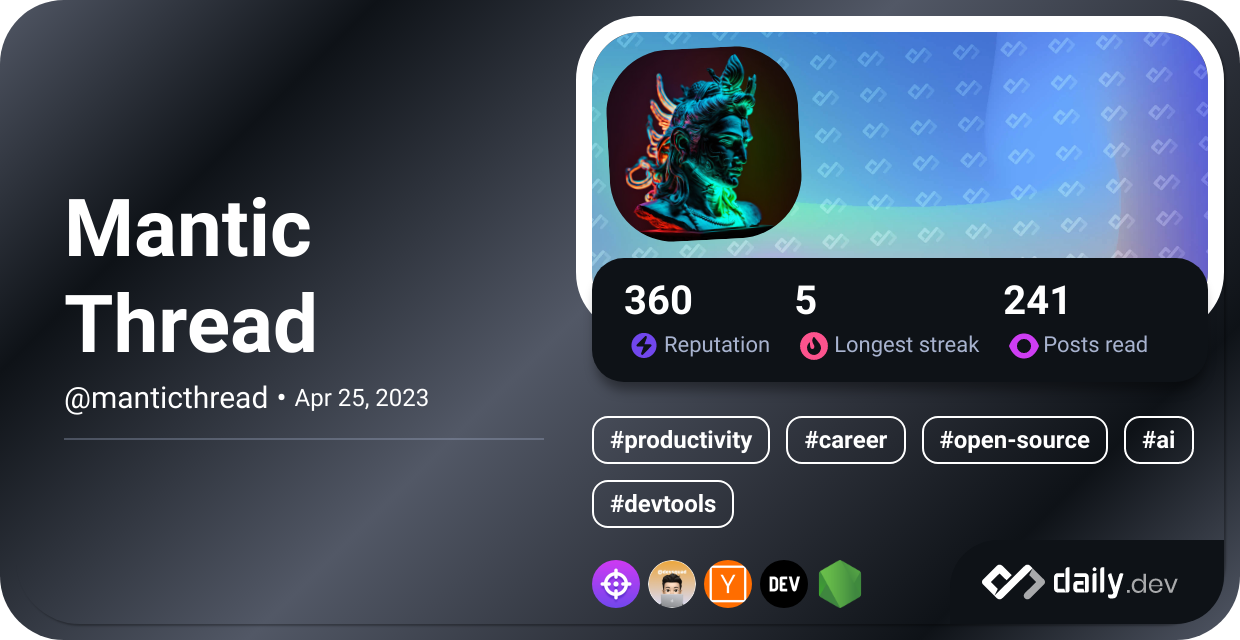 Mantic Thread's Dev Card