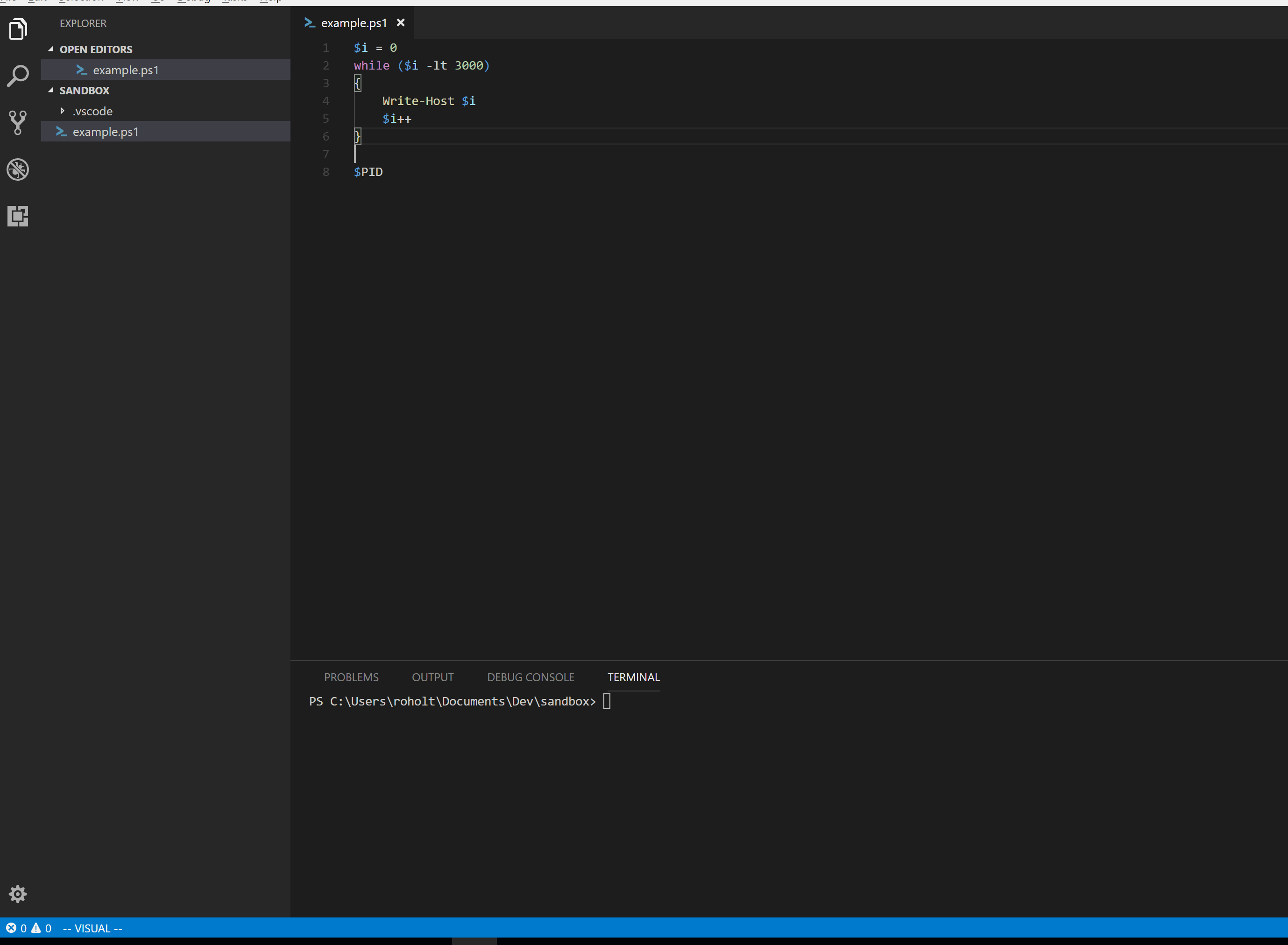 Execution status update in PowerShell extension