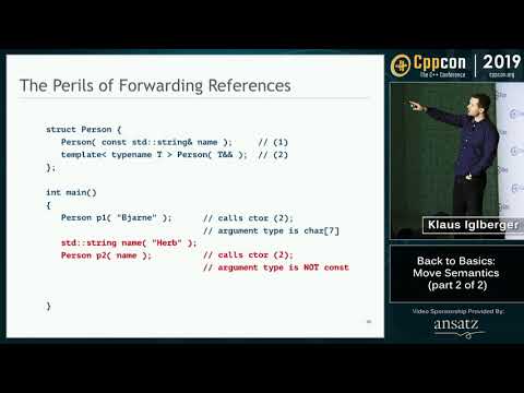 CppCon 2019: Klaus Iglberger “Back to Basics: Move Semantics (part 2 of 2)”